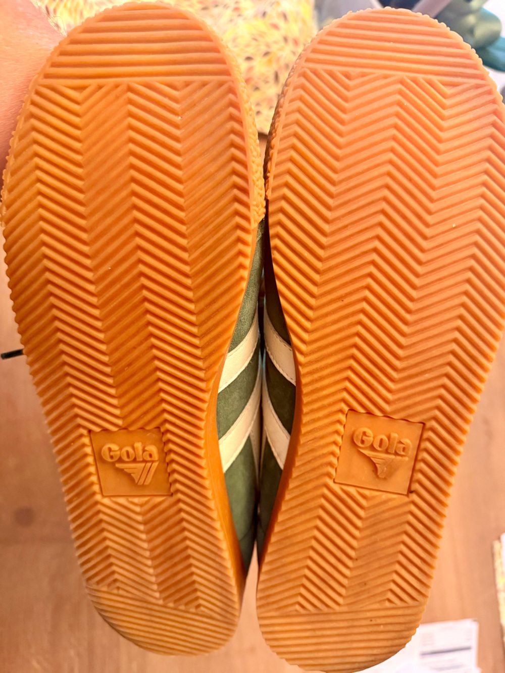 Gola Suede Sneakers in Forest Green and Cream - worn once! - Picture 4 of 4